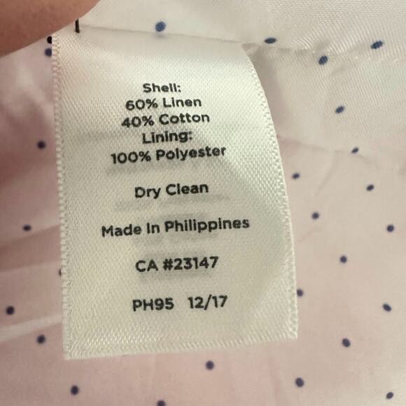 Talbots Aberdeen Linen Blend Blazer Pink White Striped Size 16W Office Coastal - Picture 8 of 9